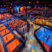 Équipement de parc de trampolines intérieur certifié CE et ASTM |   Conception de flux multi-zones |   Module de jeu interactif à LED |   Solution FEC personnalisée