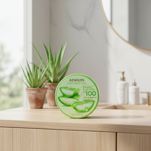 Cosmético Coreano Aewajin, Gel Calmante de Aloe 100% Natural, Hidratante para el Cuidado de la Piel, 300 ml, Menos Pegajoso, Aceite Nutritivo - Product Image 3