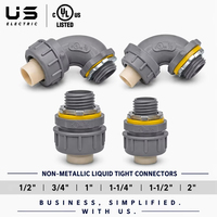Connecteur étanche non métallique pour liquides, droit, fileté PVC 1/2"-2", 90° °   Raccord flexible pour conduit étanche à liquide