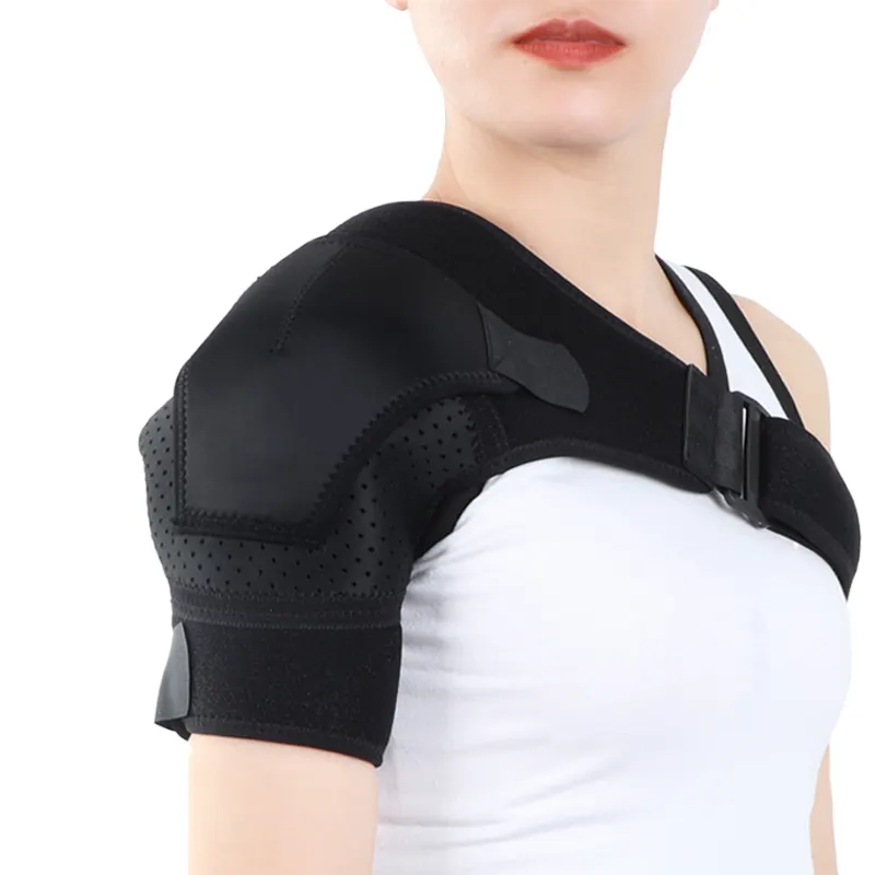 女性と男性のための調整可能なショルダーブレース肩圧縮スリーブサポートスポーツイモビライザー保護傷害