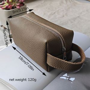 Portable Durable PU Leather Soft Water Resistant Rectangular <b>Makeup</b> Bag with Zipper Closure Travel Cosmetic Organizer Phone <b>Case</b> - Product Image 3