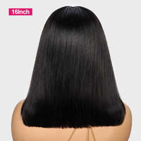 Peluca frontal de encaje sin pegamento 2*6 Kim Closure 13X4 de cabello virgen Remy vietnamita con gorra elástica, estilo bob personalizable para mujer