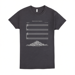 Camiseta The Sound Of Silence, diseño de notas musicales en gris oscuro, ajuste unisex - Product Image 2