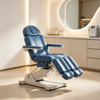Lit de massage électrique multifonctionnel en métal bleu haut de gamme, fauteuil de manucure, taille et couleur personnalisables pour hôtel, école, spa, salons de manucure
