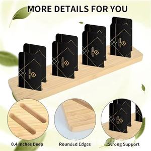 Solid Wood Storage Rack Desktop <b>Organizer</b> Multipurpose Card Holder Standing Type 1 Layer - Product Image 3