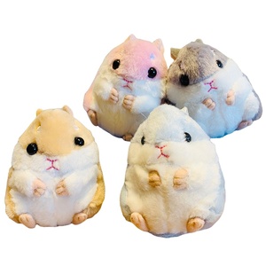 Plush Mini Hamster Key Rings Key Chains Pom Pom Fluffy Stuffed Animals Charm Handbag Bag Purse Pendant Hamster Plush Key Chain