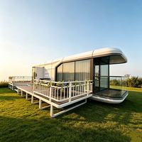 Maison capsule spatiale préfabriquée Apple Cabin, mini-maison mobile avec salle de bain complète et verrière panoramique pour le glamping, les hôtels, les villas