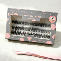 Faux cils auto-adhésifs marron volumineux sans bande, effet maquillage naturel, courbure personnalisée, vente en gros B2B pour l'Europe, le Royaume-Uni et la France