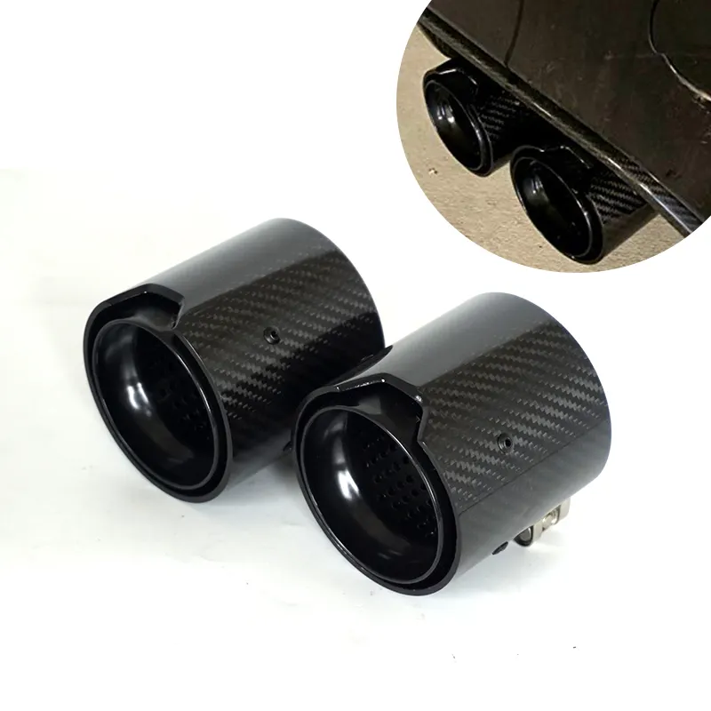 Factory export Performance style Carbon fiber Exhaust tip for auto car muffler exhaust modify fashion black tail pipe