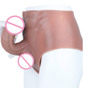 SXXY Foreskin Squirting Solid Dildo Pants With Realistic Abs Design for Women Lesbian Sex Ejaculation Butt Plug Wholesale OEM - Product Image 6
