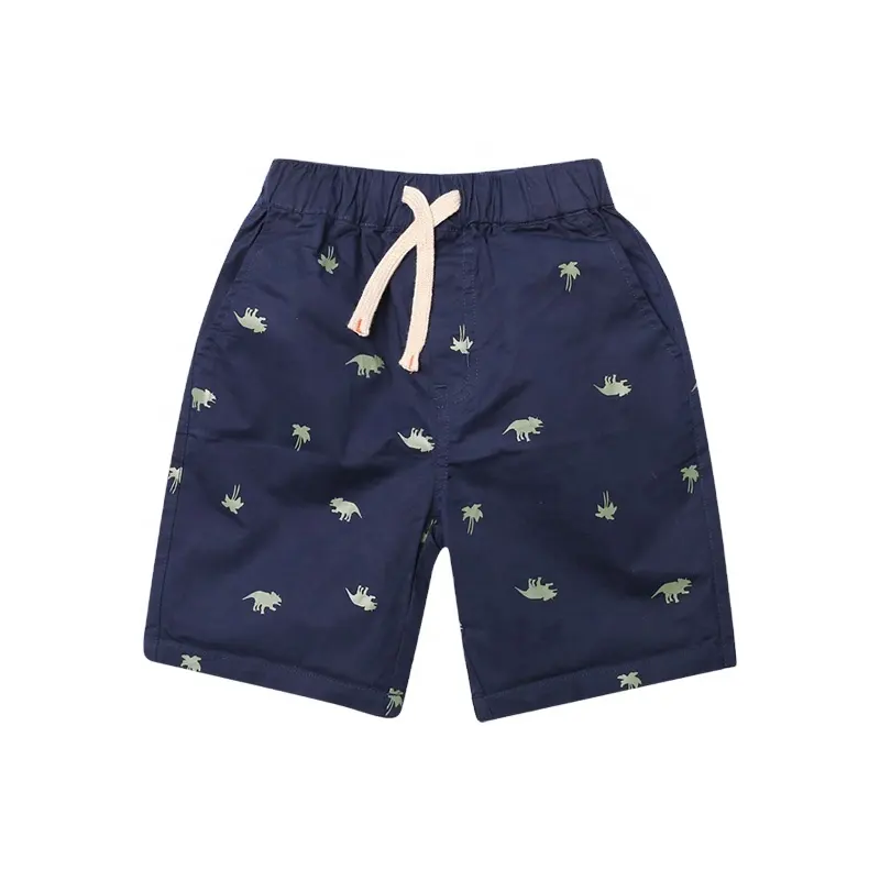 กางเกงชายหาดขาสั้นพิมพ์ลายสำหรับเด็กผู้ชายกางเกงผ้าทอแบบลำลองสำหรับฤดูร้อน