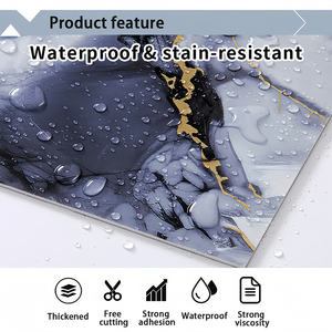 Waterproof Modern High Glossy PVC Self-Adhesive <strong>Bathroom</strong> Wall Decoration Home Decor Marble Tile Sticker Geometric Pattern - Product Image 2