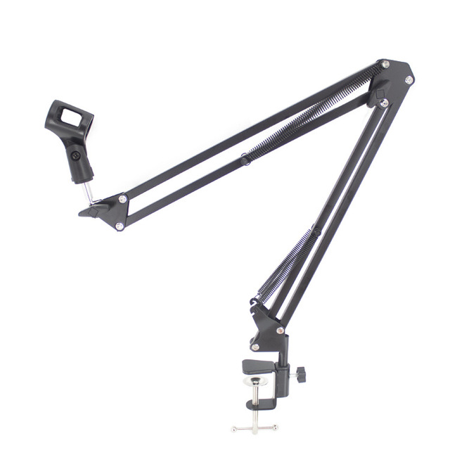 Adjustable Microphone Suspension Boom Scissor Arm Stand Max Load 1 KG Compact Mic Stand for Radio Broadcasting Voice-Over