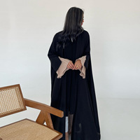 Abaya de luxe en gros pour femmes, robe musulmane, Dubaï, abaya noire modeste, cardigan, vêtements islamiques, Dubaï, femmes, robe musulmane