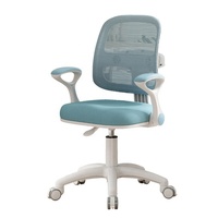 Chaise d'apprentissage ergonomique pour enfants en tissu respirant multicolore avec roulettes, chaise pivotante pour enfants pour les devoirs et les études
