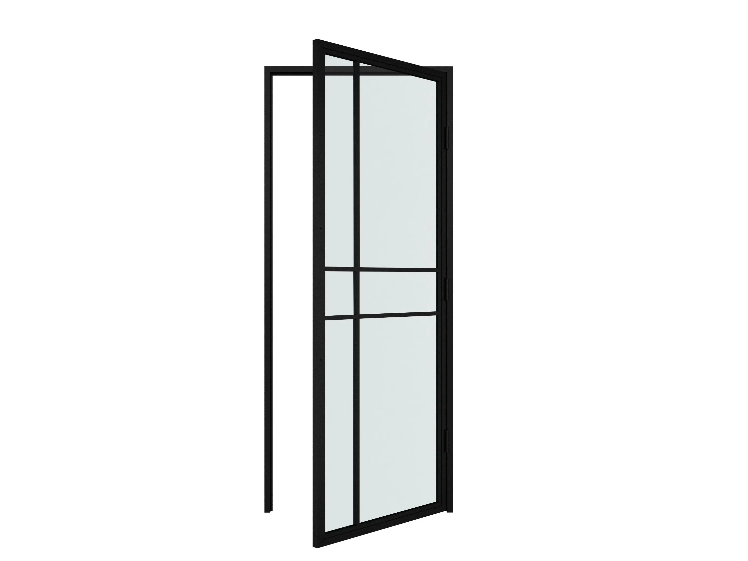 Glastür im französischen Stil und schwenkbare Glastür mit Stahlrahmen, Schloss tür mit Glas-und Stahlrahmen