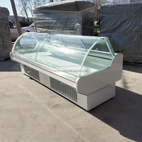 Équipement pour Boucherie Banque Réfrigérée à Viande, Réfrigérateur Vertical en Verre pour Charcuterie et Fruits de Mer