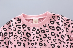 Wholesale Clothing Girl's Girlish Casual Loose Full Print Leopard Grain T-shirt <b>Pants</b> Suit From China Supplier - Product Image 3