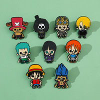 Broche en émail personnalisée en gros, motif pirate de dessin animé, style anime, pour sacs, vêtements et accessoires de bijouterie