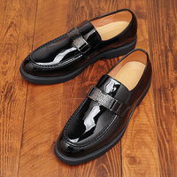 Mocassins à plateforme à lacets en cuir véritable avec semelle extérieure en caoutchouc antidérapante, doublure en coton respirant et amortissante