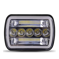 Lampu depan kerja Led Universal mobil traktor persegi Rgb otomatis Ip68 Ip65 tahan air pribadi baru 12 v 24v 7 inci lampu kerja truk