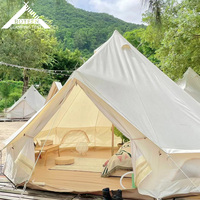 Tente dôme de camping de luxe imperméable quatre saisons de 5 m avec poêle à bois pour le glamping familial, yourte