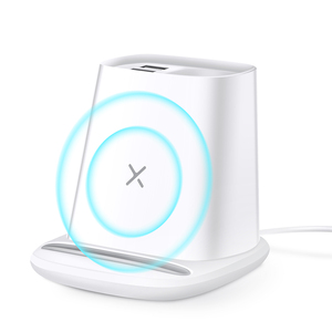 Portapenne in paglia di grano ecologico supporto per <span class=keywords><strong>telefono</strong></span> caricabatterie Wireless con hub USB e caricabatterie - Product Image 3