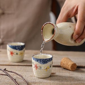 Jarra de <span class=keywords><strong>Sake</strong></span> de Cerámica Japonesa Vintage Personalizada y Tazas de 5 oz, Juego Retro de Alta Calidad para Mini Restaurante, <span class=keywords><strong>Sushi</strong></span>, Café y Vino - Product Image 5