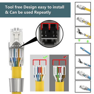 Conector RJ45 <span class=keywords><strong>Cat</strong></span> <span class=keywords><strong>6A</strong></span> de Terminación <span class=keywords><strong>Ethernet</strong></span> Blindado Reutilizable de Fábrica DAJIANG, <span class=keywords><strong>Cable</strong></span> de Cobre SFTP UTP 23AWG - Product Image 6