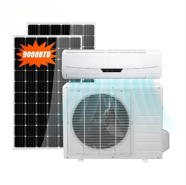 Climatiseur hybride DC AC avec panneaux solaires mitsubishi so lar climatiseur climatiseur solaire 24 volts