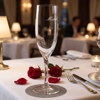 Service de vaisselle en verre transparent en gros avec logo personnalisé - Verres à vin à pied classiques et verres à shot pour mariage, grande capacité