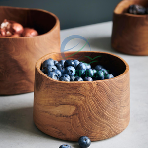 Durable Reusable <b>Wooden</b> <b>Salad</b> <b>Bowls</b> - 100% Natural Wood, Sustainable & Disposable-Look for Restaurants and Events - Product Image 5