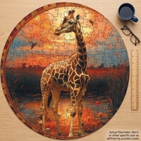 Rotulador de Sección Trasera para Tarjetas Grises de 2mm, con Tinta Pigmentada, Acabado Mate de Bajo Brillo y Barniz, Diseño de Jirafa de la Vida Silvestre de Savannah, Venta al por Mayor