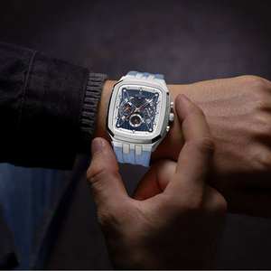 Montre à quartz pour homme REWARD RD832260M, design rectangulaire tendance, calendrier, étanche, bracelet en silicone décontracté, montres cool pour homme - Product Image 4