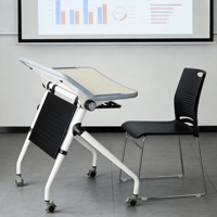 Bureau d'école ergonomique moderne en métal pour étudiants avec tiroir à livres et patère, hauteur réglable, anti-pincement, pour utilisation en classe
