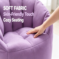 Fauteuil tubulaire crème minimaliste, forme ergonomique, revêtement en tissu technique imperméable, confortable, pour enfants et adultes, canapé lounge pour enfants et salon