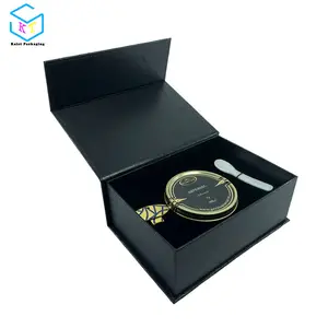 custom black rigid caviar 100g box with magnetic closure lids can put ice pack