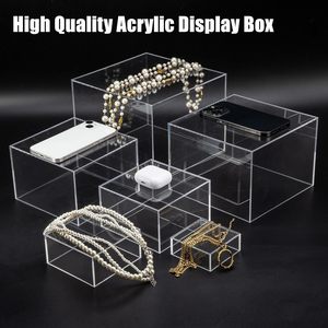 Cliselda 6-Piece Clear Acrylic <strong>Display</strong> Boxes-Nesting Risers With Hollow Bottoms For <strong>Food</strong> Items (Cupcake Candy &amp; Dessert) - Product Image 6