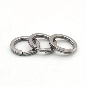 Llavero de <span class=keywords><strong>Metal</strong></span> Plano Dividido de Acero Inoxidable Plateado al por Mayor con Componentes para Porta Llaves - Product Image 4