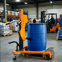 Chariot de manutention de fûts hydraulique professionnel industriel 350 kg, robuste, manuel, en acier, à trois roues, pour fûts en fer et en plastique