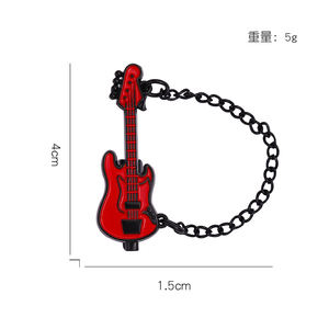 Оптовая продажа, металлические эмалированные броши для гитары, рок-группы - Product Image 6