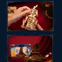 Rompecabezas 3D Interactivo del Sombrero Seleccionador de Harry Potter, Bloques de Construcción de Madera, Juguetes de Modelismo para Niños, Regalos y Decoración