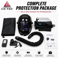 Casque de soudage laser à assombrissement automatique PAPR, 180 °   Casque de soudage panoramique à grande visibilité, respirateur purificateur d'air motorisé pour travaux laser