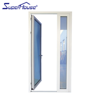 Superwu, fournisseur de portes à charnières en aluminium et verre modernes, usine chinoise, porte coupe-vent à rupture de pont thermique pour la maison, sur mesure