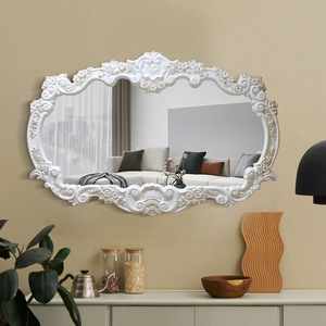 Espejo de Baño Tallado de Estilo Europeo, Espejo Decorativo de Gran Tamaño para Colgar en la Pared del Hogar, Espejo Decorativo para Porche, Estilo Art <span class=keywords><strong>Deco</strong></span> Europeo, Diseño Tallado - Product Image 5