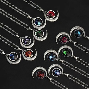 Collares con Colgantes Temáticos de los 12 Meses del Año, Brillantes y en Oferta, para Mujeres y Hombres, de Plata, con Signos del Zodiaco, de Aleación, Regalo de Boda, Joyería para Fiestas - Product Image 1