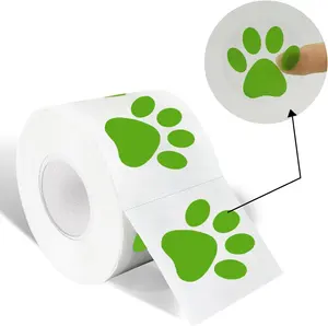 Pegatinas holográficas brillantes con estampado de pata de oso, pegatinas de pata de cachorro de perro, pegatinas de pata de oso para paquete