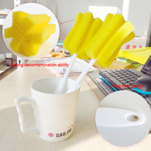 Cup <b>Brush</b> Yellow Sponge 24cm Long Handle Bottle Cleaning Tool - Product Image 2