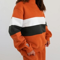Sweat à capuche surdimensionné en coton pour femme, brodé sur mesure, col rond, tricoté, design de créateur, ensemble unisexe, personnalisation avec logo