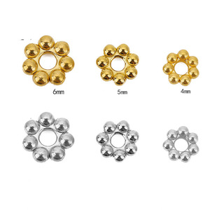 Daisy neige <span class=keywords><strong>flocon</strong></span> fleur entretoise perles plaqué or breloques connecteurs de perles en vrac pour acier inoxydable bijoux - Product Image 6